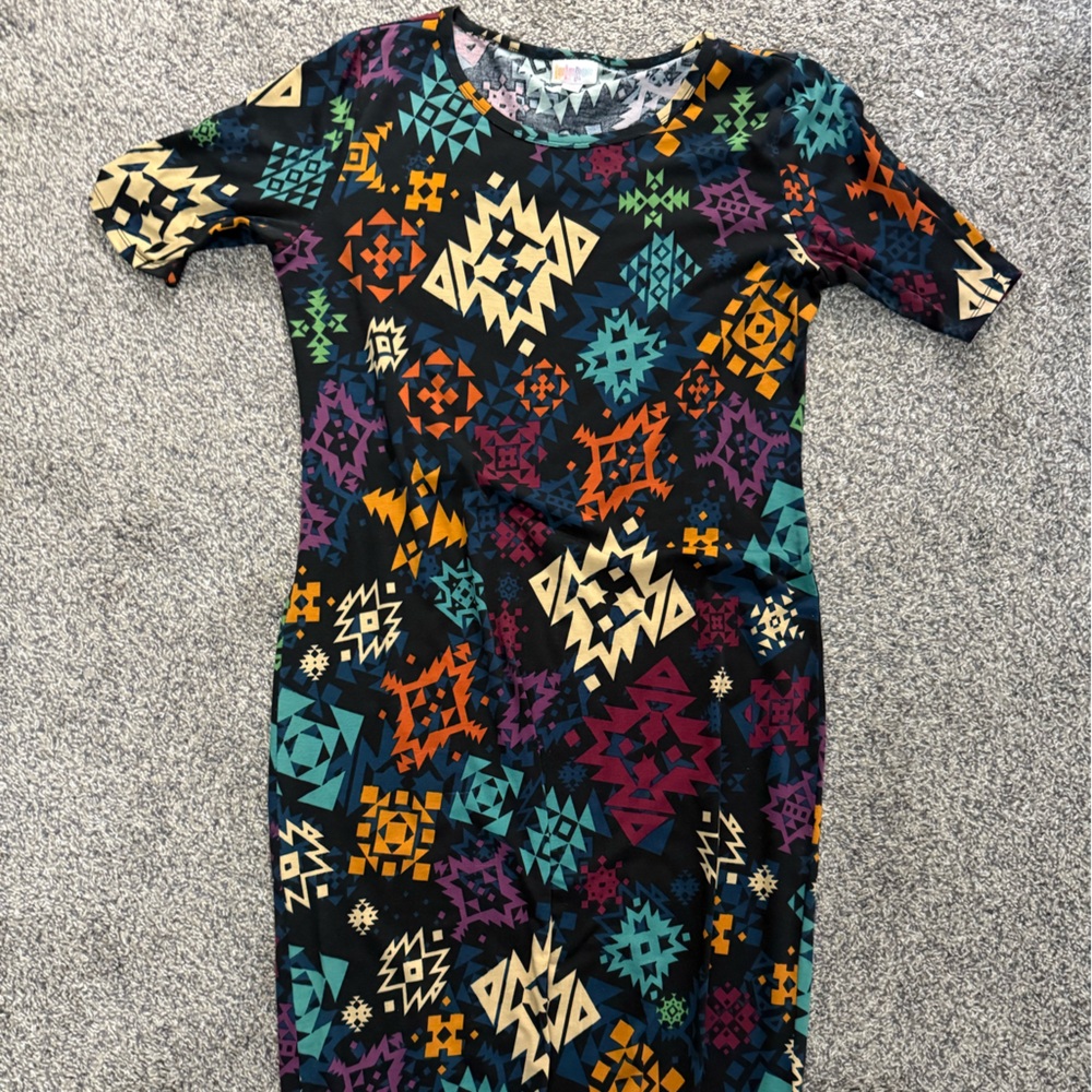 LuLaRoe Geometric Multicolor Dress